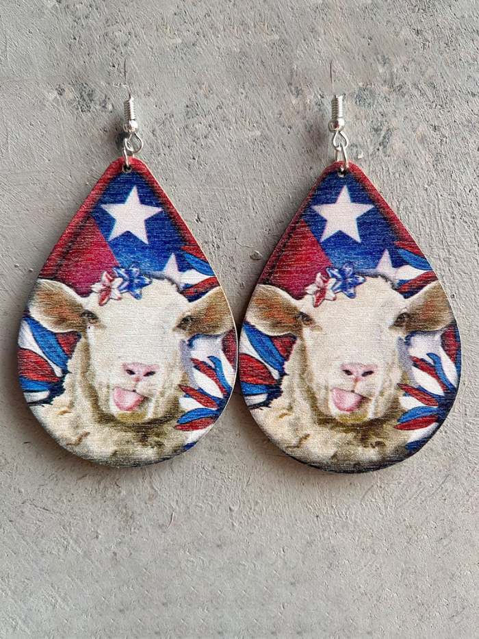 Women's Independence Day Farm Animals Earrings