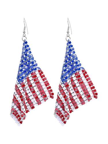 Women's Independence Day America Flag Earrings