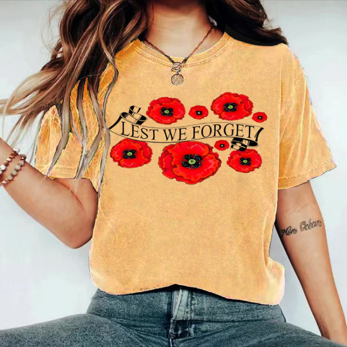 Lest We Forget Poppy Flower T-Shirt