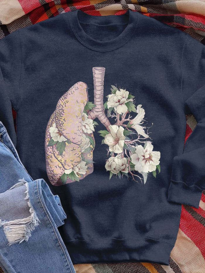 Respiratory Therapist  Flowers Lung Print Sweatshirt