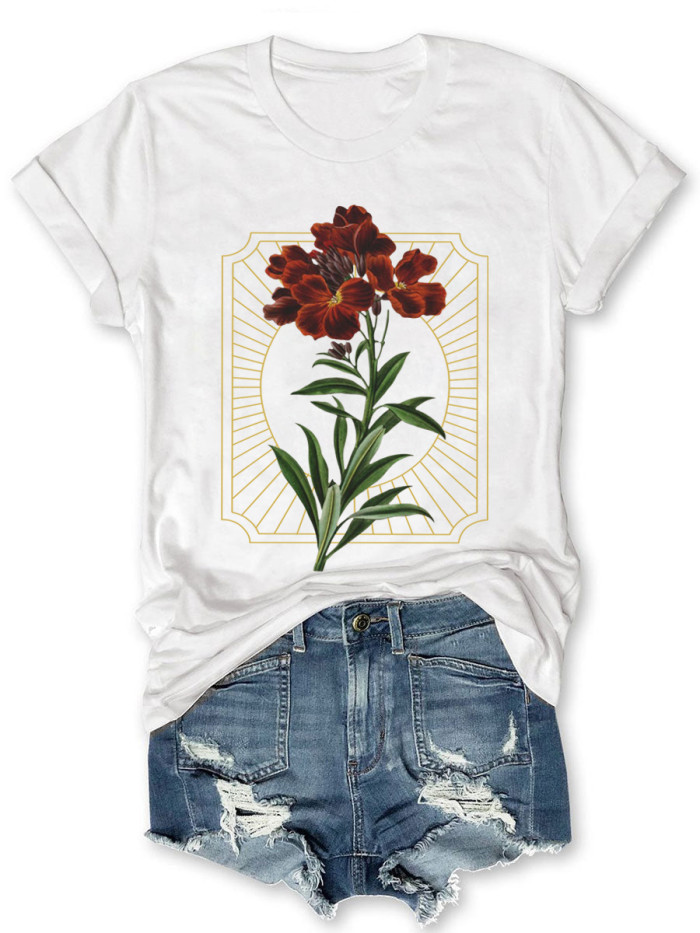 Flowers Dark Botanical T-shirt