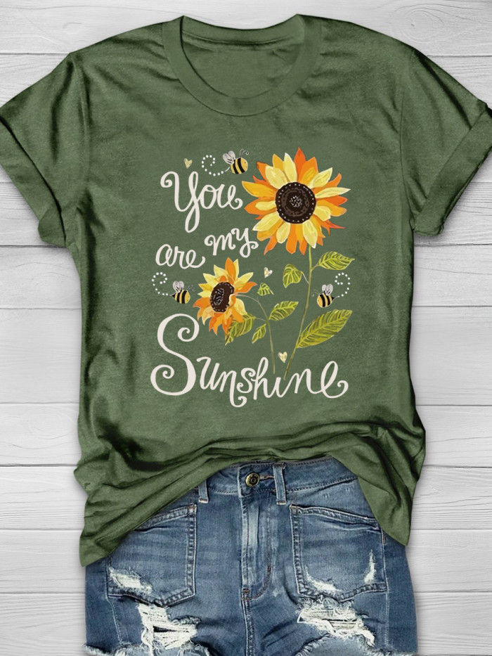 Sunflower Sequin Short Sleeve T-shirt