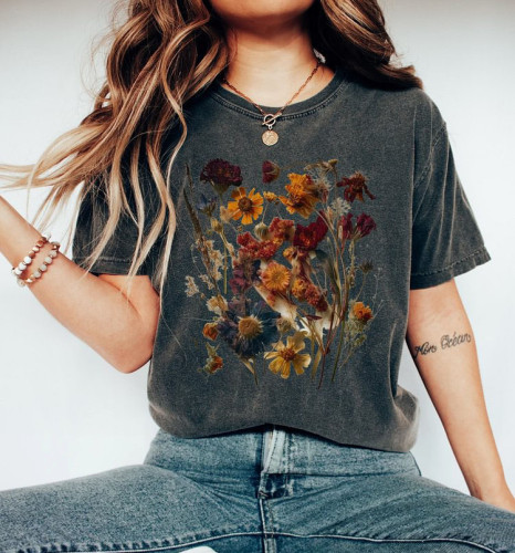 Pressed Flowers Cottage T-shirt