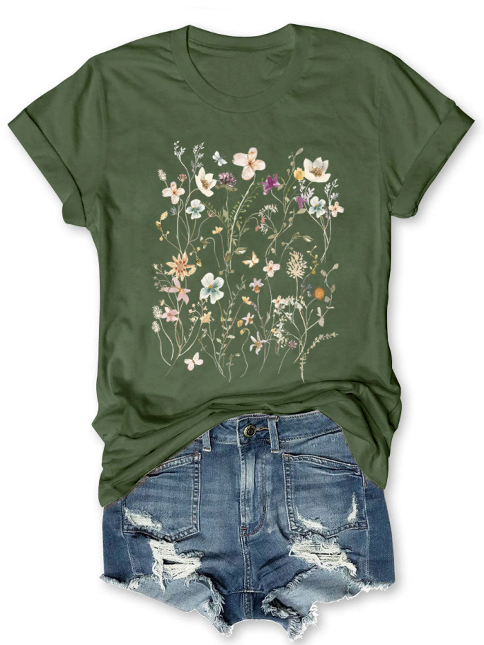 Boho Wildflowers Cottagecore T-shirt