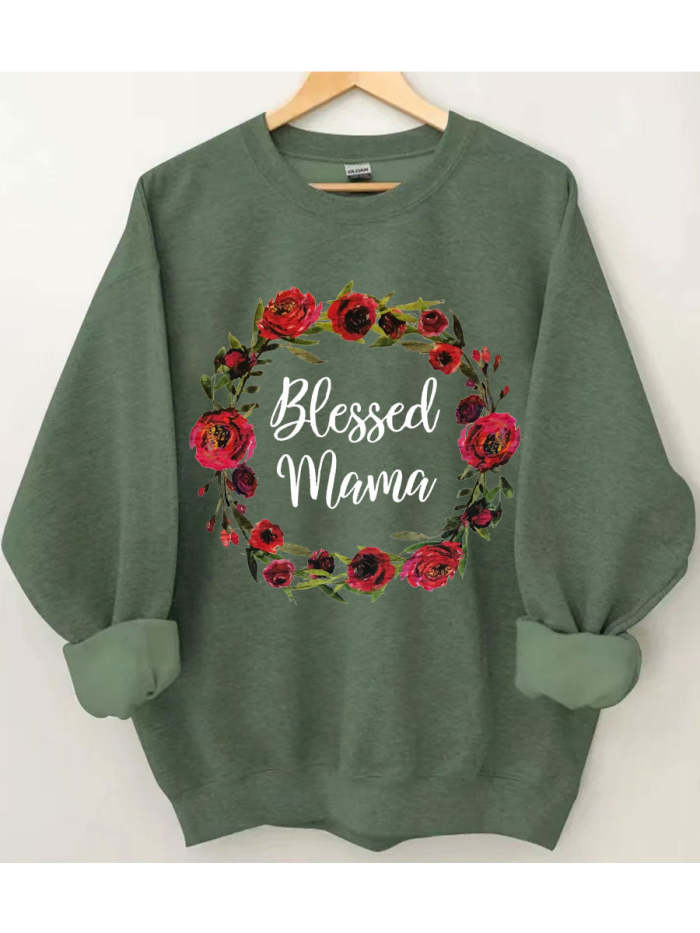 Blessed Mama Flower Sweatshirt