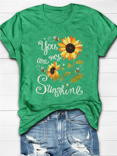 Sunflower Sequin Short Sleeve T-shirt