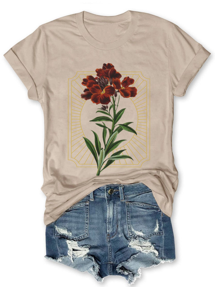Flowers Dark Botanical T-shirt