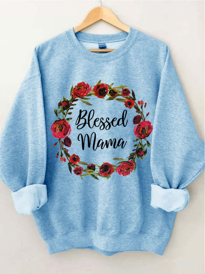 Blessed Mama Flower Sweatshirt