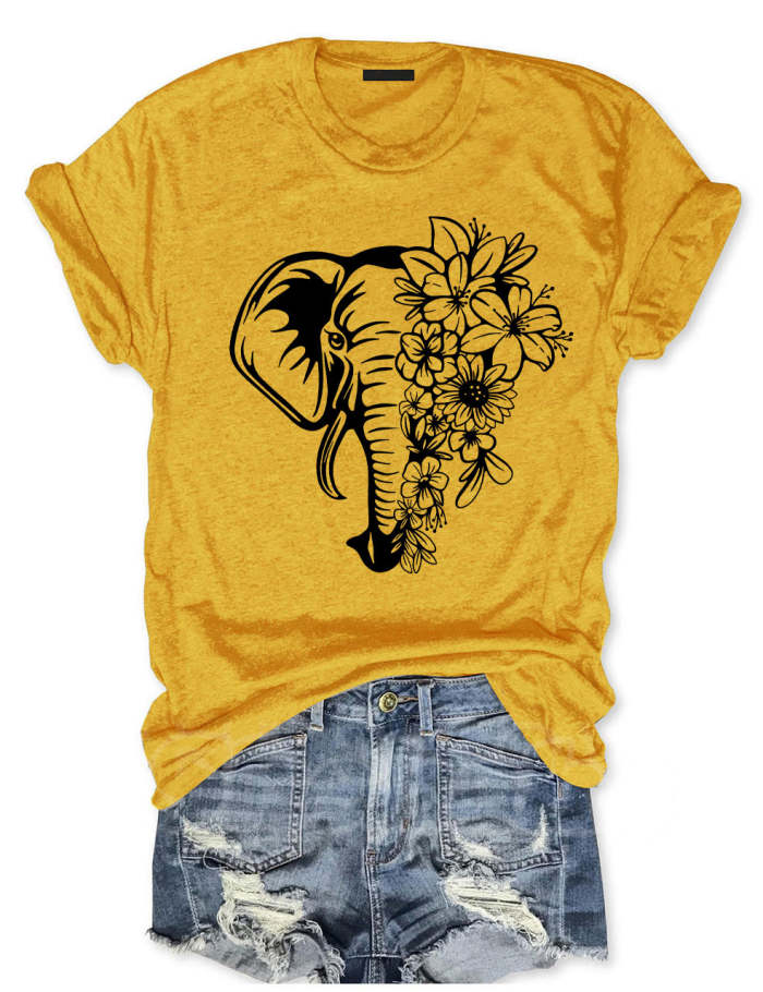 Floral Elephant T-shirt