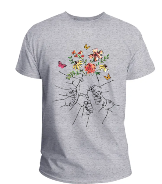 Personalized Holding Grandkids And Nana Hands Flower Butterfly Shirts For Grandma T-Shirt Hoodie Sweatshirt, Trna