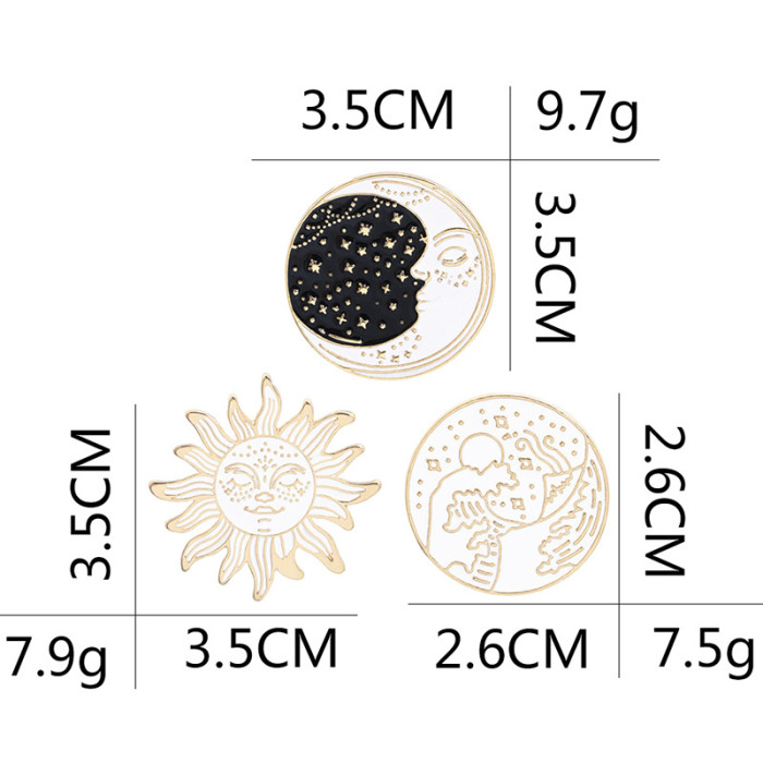 Funny Sun and Moon Badge Enamel Pin