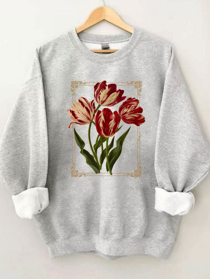 Flowers Dark Botanical Sweatshirt