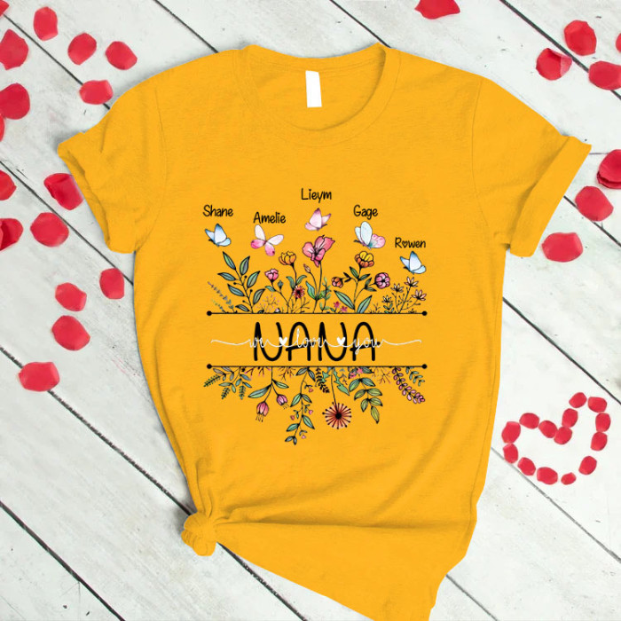Personalized Wildflower Grandma Sublimation T-shirt