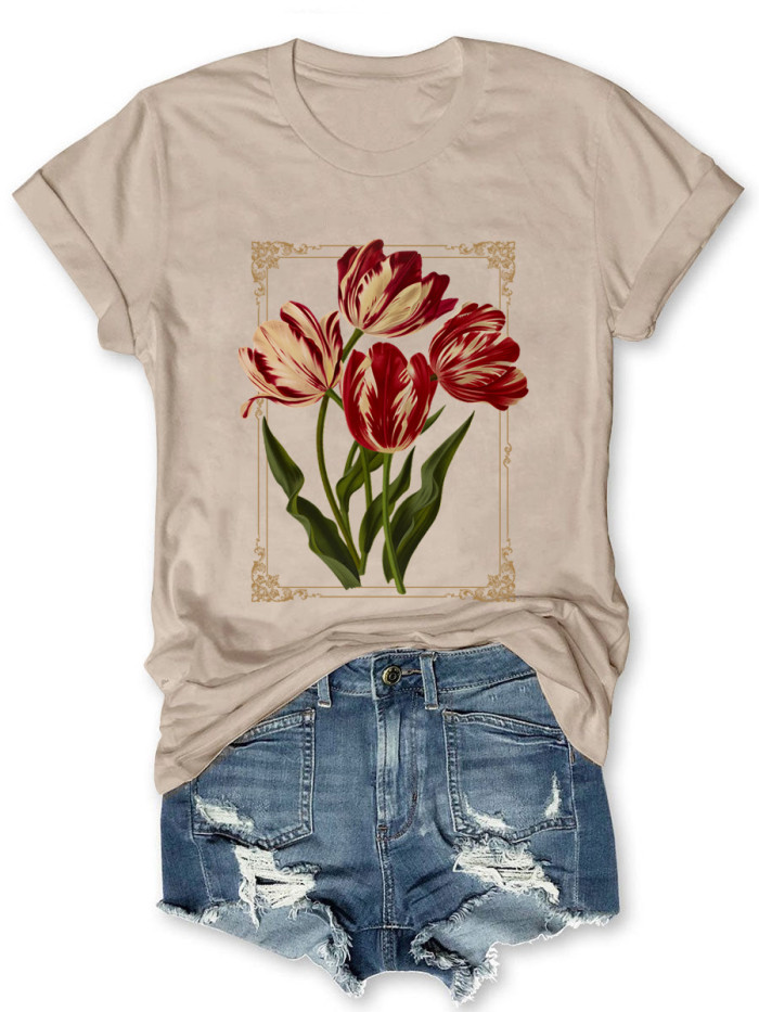 Flowers Dark Botanical T-Shirt