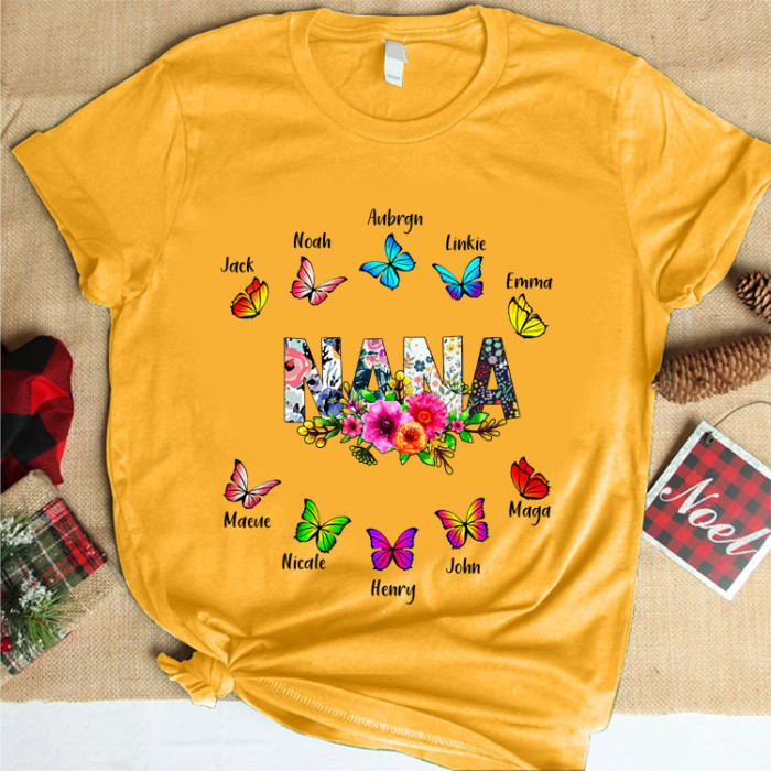 Butterful Flower For Grandma T-shirt