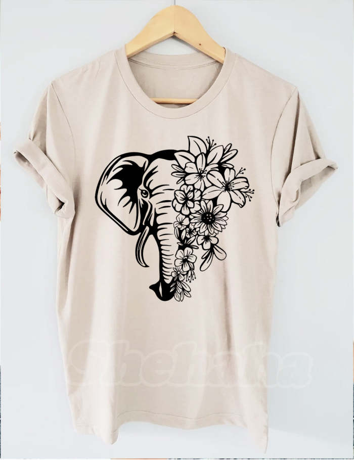 Floral Elephant T-shirt