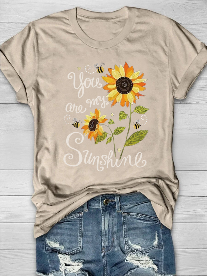 Sunflower Sequin Short Sleeve T-shirt