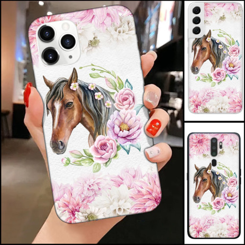 Flower Horse Print Personalized Phone Case