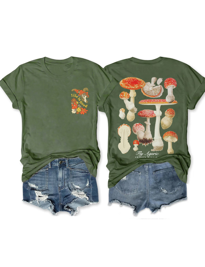 Life Is Good Mushroom T-shirt