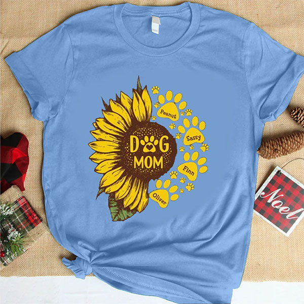 Dog Mom Sunflower Personalization Shirt