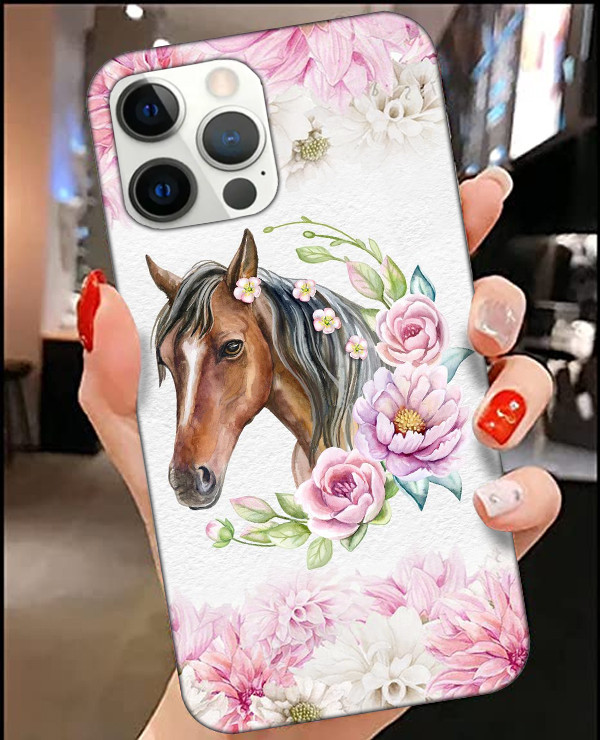 Flower Horse Print Personalized Phone Case