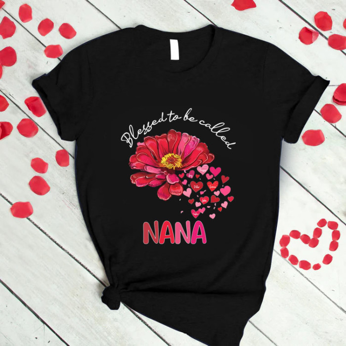 Personalized Grandma Flower Name T-Shirt