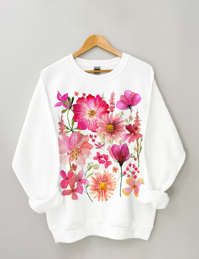 Vintage Pressed Flowers Sweatshirt