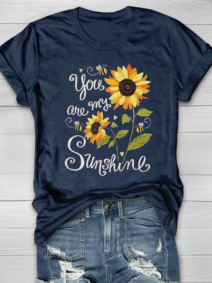 Sunflower Sequin Short Sleeve T-shirt