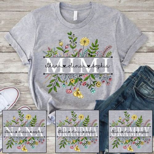 Wildflowers Mimi And Grandkids T-Shirt