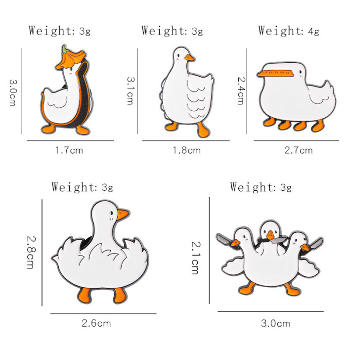 Heteromorphict Funny Goose Badge Enamel Pin