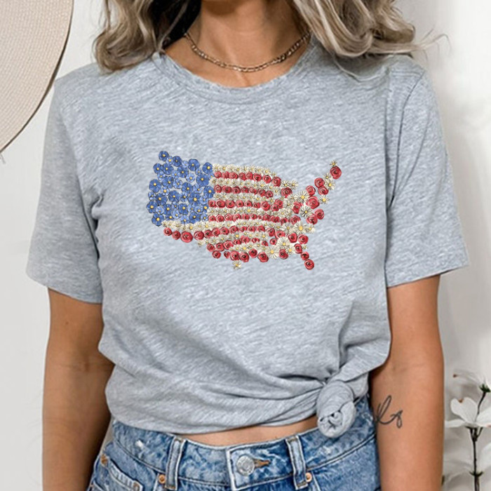 Floral US Map T-Shirt