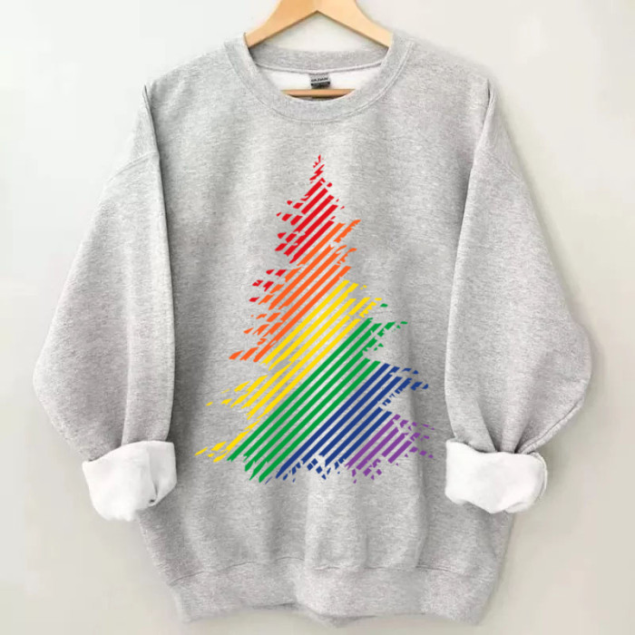 Rainbow Tree Gay Christmas Sweatshirt