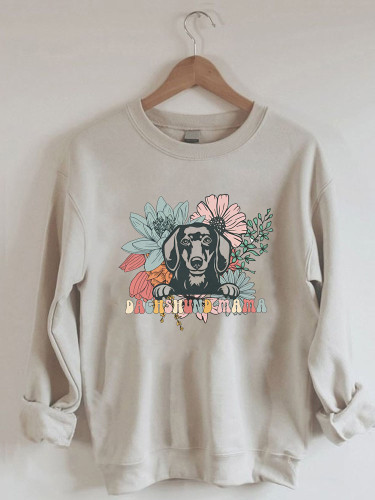 Dachshund Mama Flower Sweatshirt