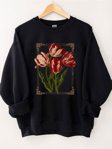 Flowers Dark Botanical Sweatshirt