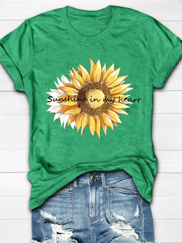 Sunflower Sunshine In My Heart Short Sleeve T-shirt