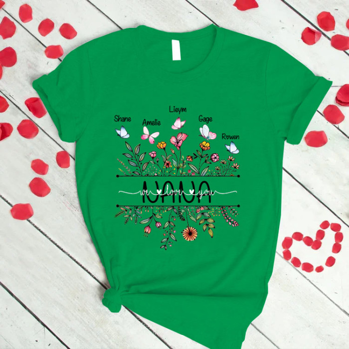 Personalized Wildflower Grandma Sublimation T-shirt