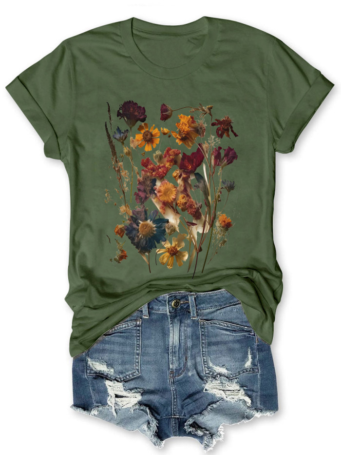 Pressed Flowers Cottage T-shirt
