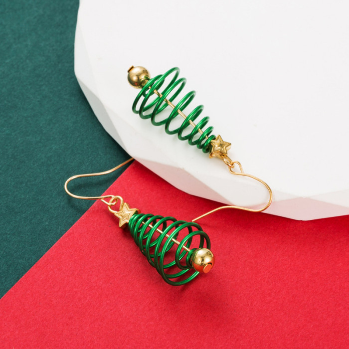 Fashion Christmas Tree Teacher Metal Earrings