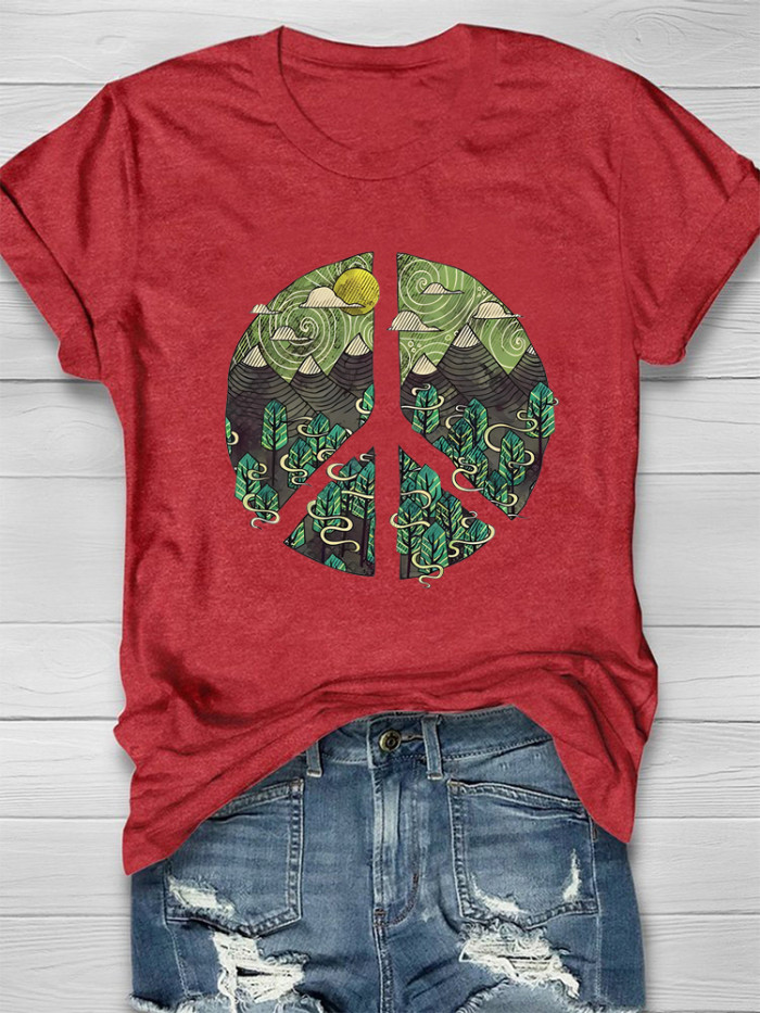 Peaceful Landscape Hiking T-Shirt