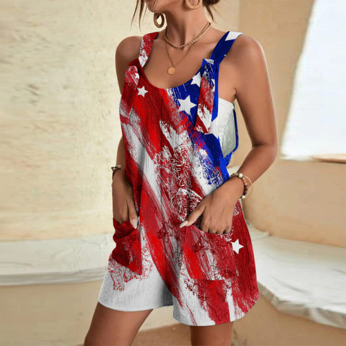Independence Day summer casual ladies one-piece Pants