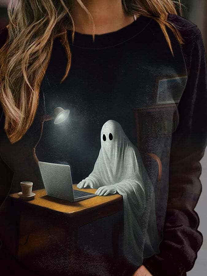 Working Ghost Dark Print Sweatshirt