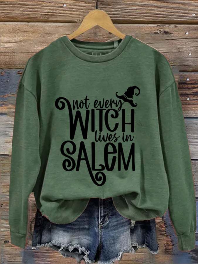 Women's Not Every Witch Lives in Salem Print Casual Sweater