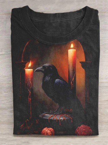 Halloween Raven Art Print T-Shirt