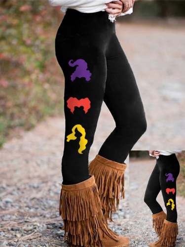 Women's Halloween Witches Print Leggings