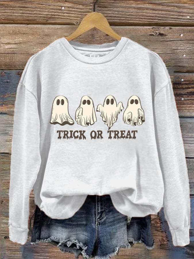 Women's Halloween trick or treat spooky sweatshirt