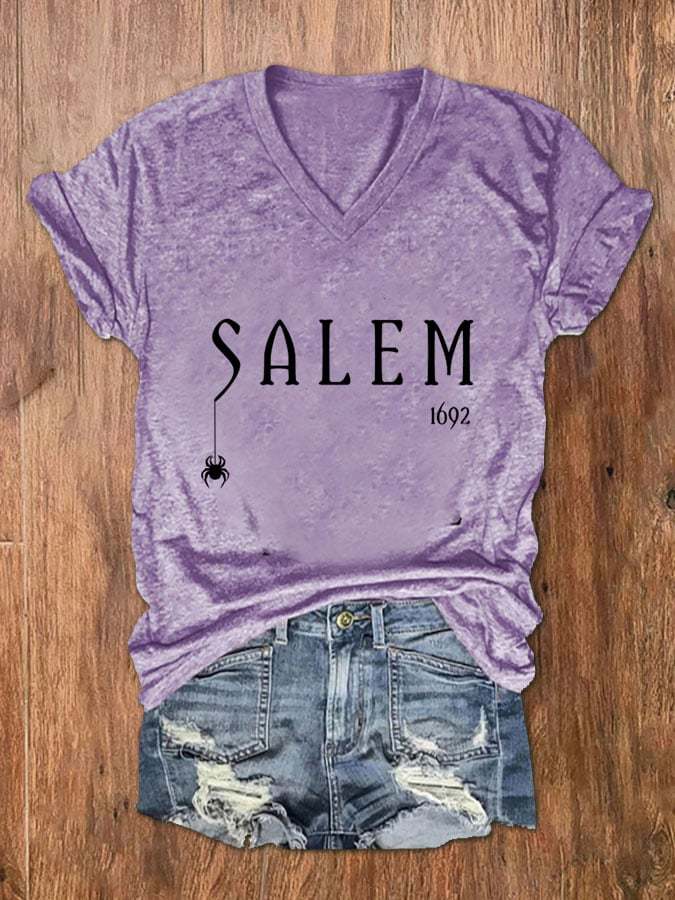 Women's Salem 1692 Print V-Neck T-Shirt