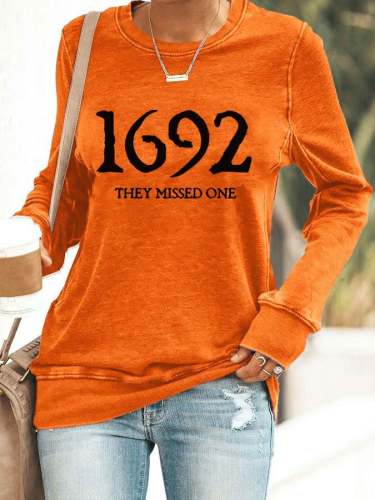 Women's 1692 They Missed One Salem Witch Print Sweatshirt