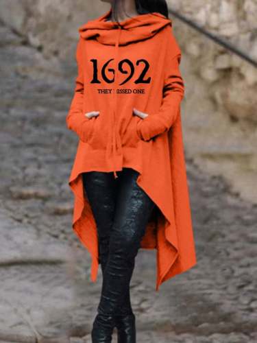 Women's 1692 They Missed One Salem Witch Print Cape Hoodie