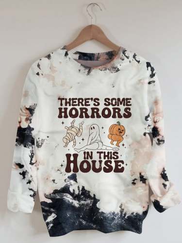 Women's There'S Some Horrors In This House Print Crew Neck Sweatshirt