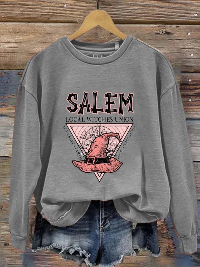 Women's Salem Local Witches Union Print Casual Sweater